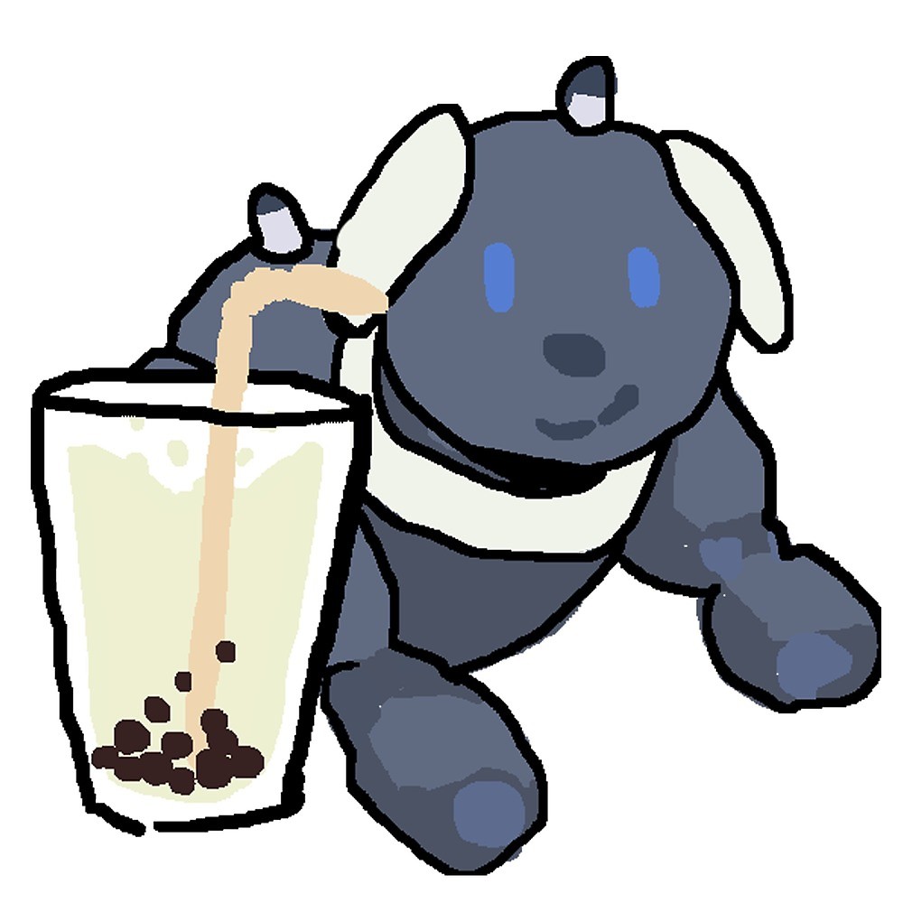1000x1000 Robot Dog Bubble Tea Chocolate