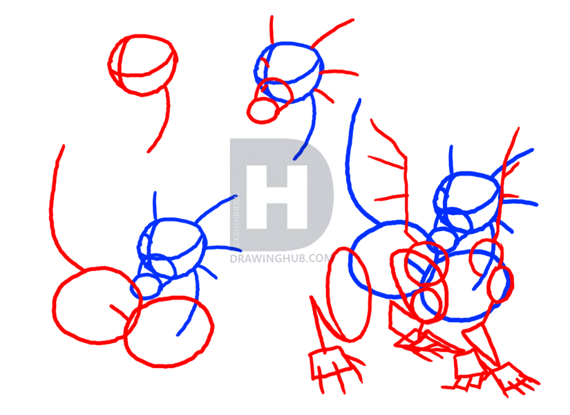 825x600 how to draw a robot dragon, mecha dragon, step