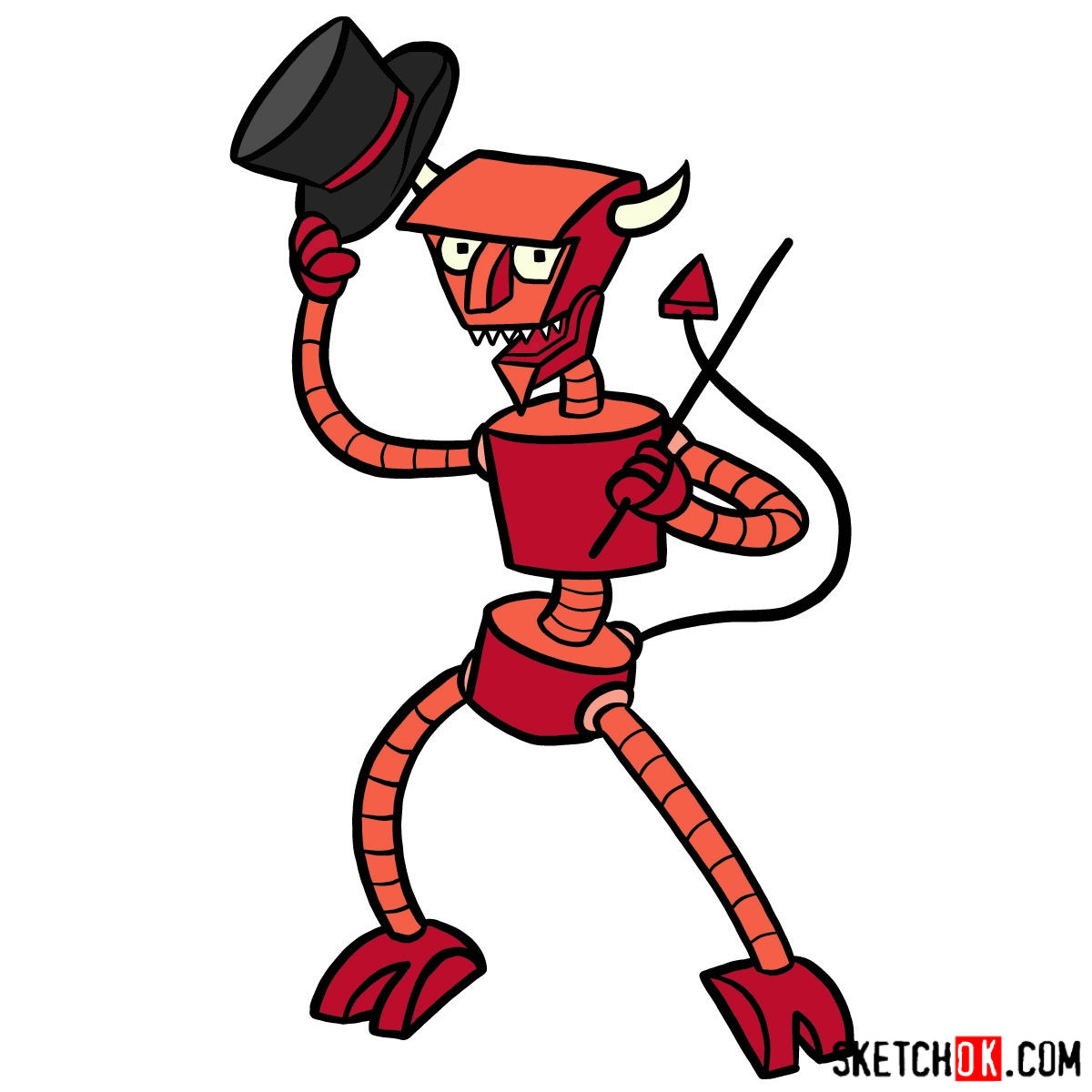 1200x1200 How To Draw Robot Devil