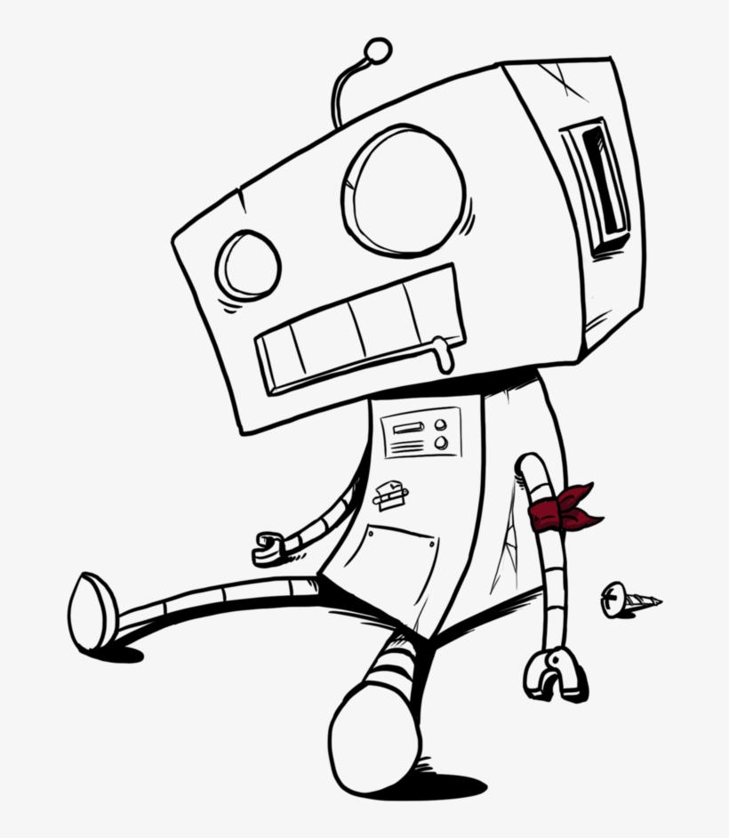 820x942 Robot Clipart Line Drawing