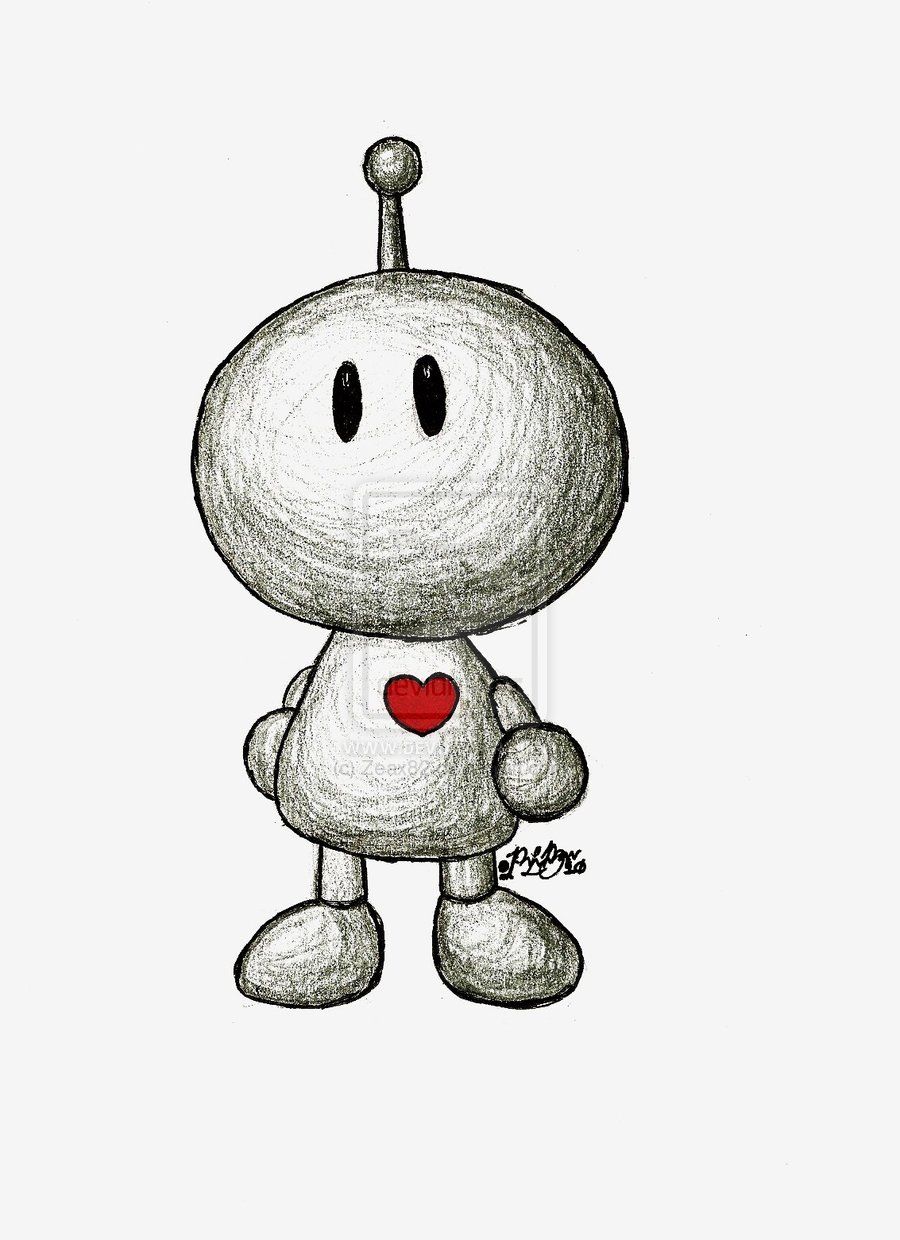 900x1240 Cute Heart Drawings Robot Heart