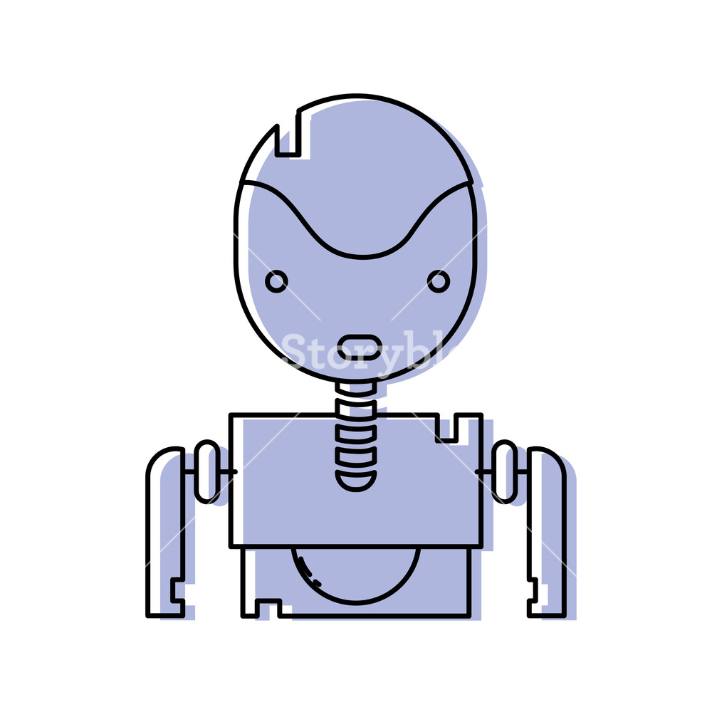 1000x1000 Color Tecnology Robot Face With Chest Design Vector Illustration
