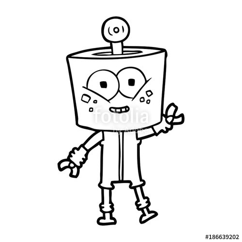 500x500 Happy Cartoon Robot Stock Image And Royalty Free Vector