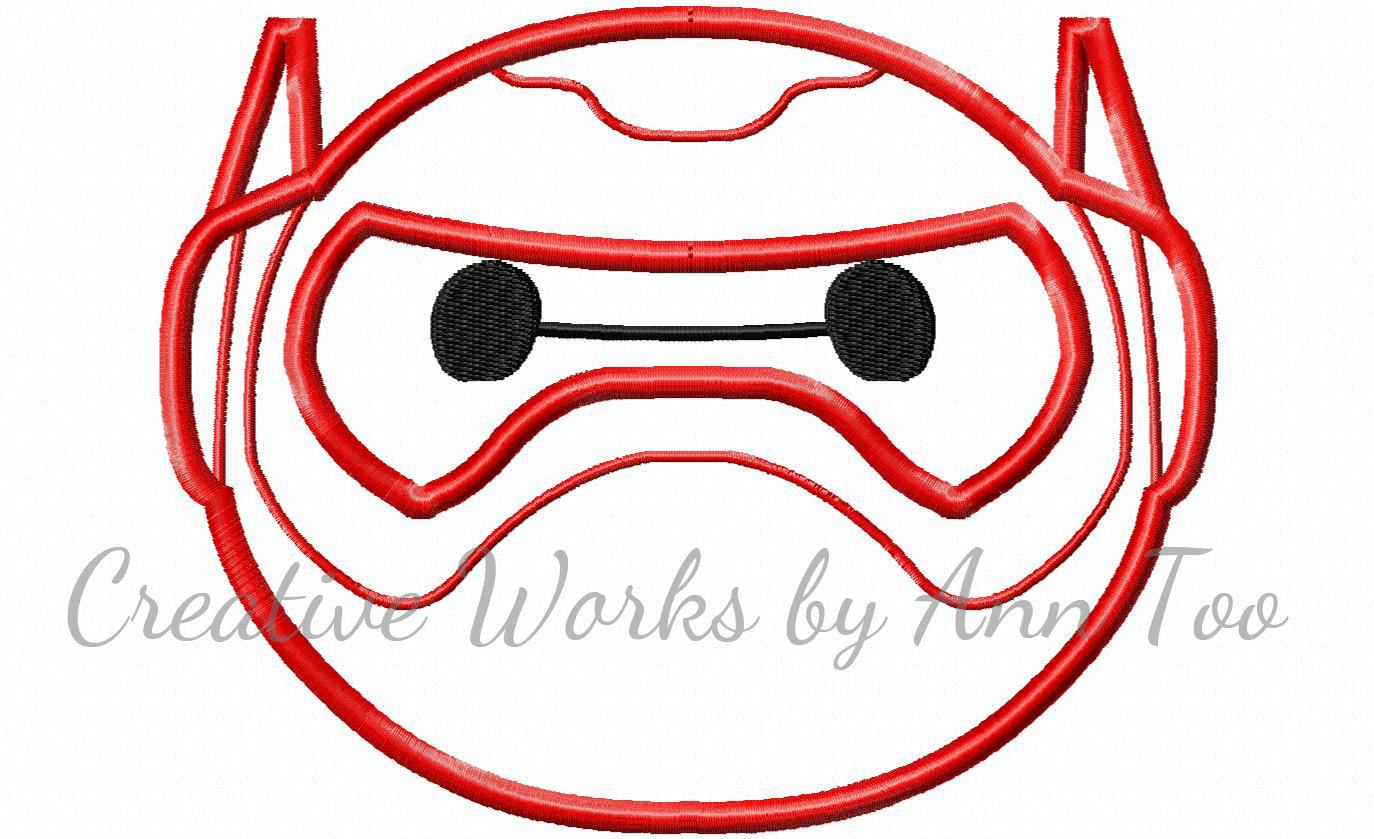 1374x839 Bay Max Robot Face Applique Etsy