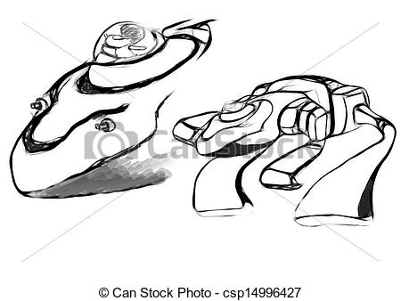 450x338 Conceptual Toad Robot Hand Drawn With Wacom Pen Tablet On Photoshop