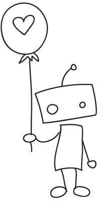 195x399 Lonely Robot Hand Embroidery Drawing Embroidery