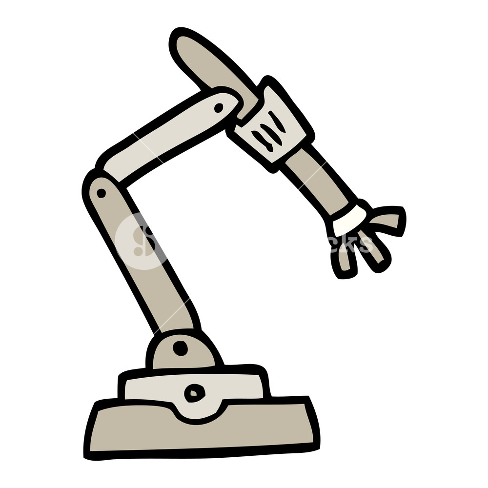 1000x1000 Hand Drawn Doodle Style Cartoon Robot Hand Royalty Free Stock