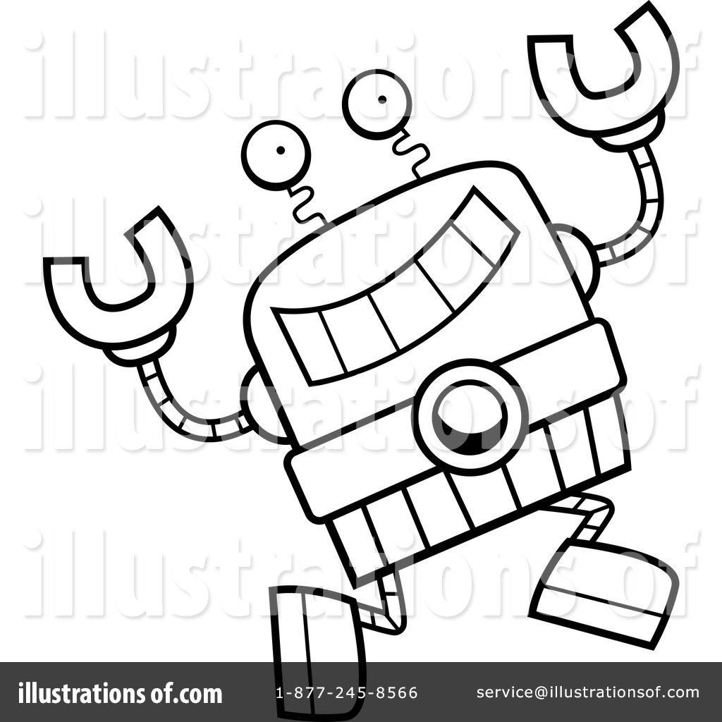 1024x1024 Robot Clipart Line Drawing