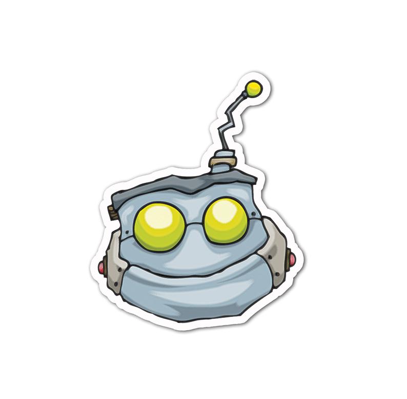 794x777 Robot Head Sticker Etsy