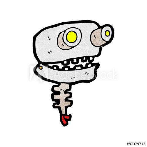 500x500 Cartoon Old Robot Head