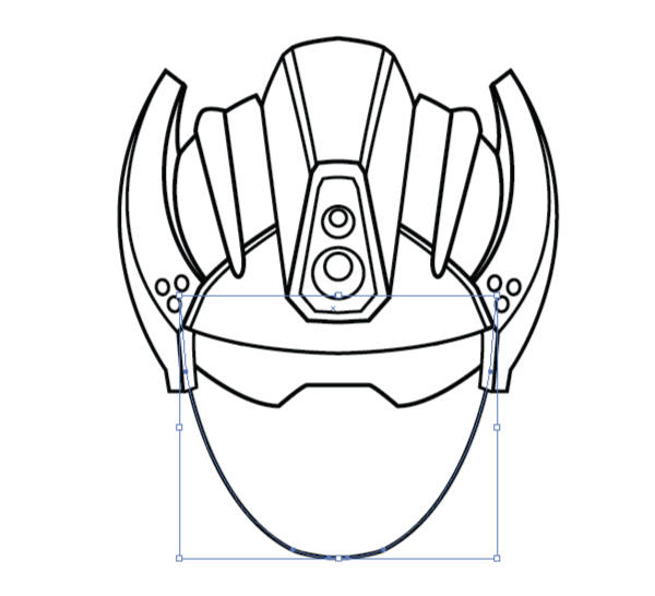 600x546 Create A Futuristic Robot Helmet In A Line Art Style In Adobe