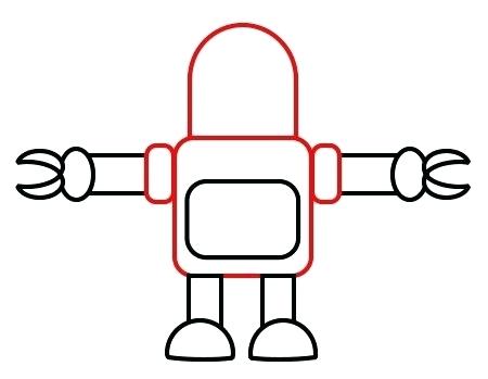 450x349 How To Draw An Easy Robot Easy Draw Robot Head Nip