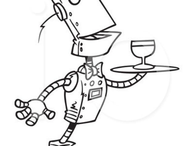 640x480 Robot Clipart Line Drawing