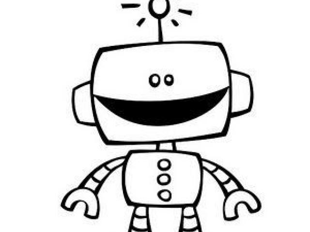 640x480 Robot Clipart Line Drawing
