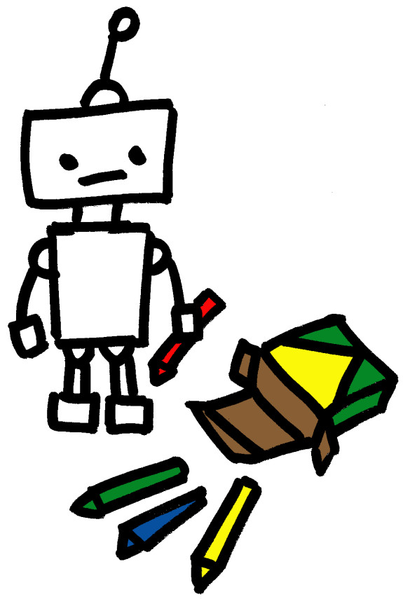575x855 Robot Drawing Clipart