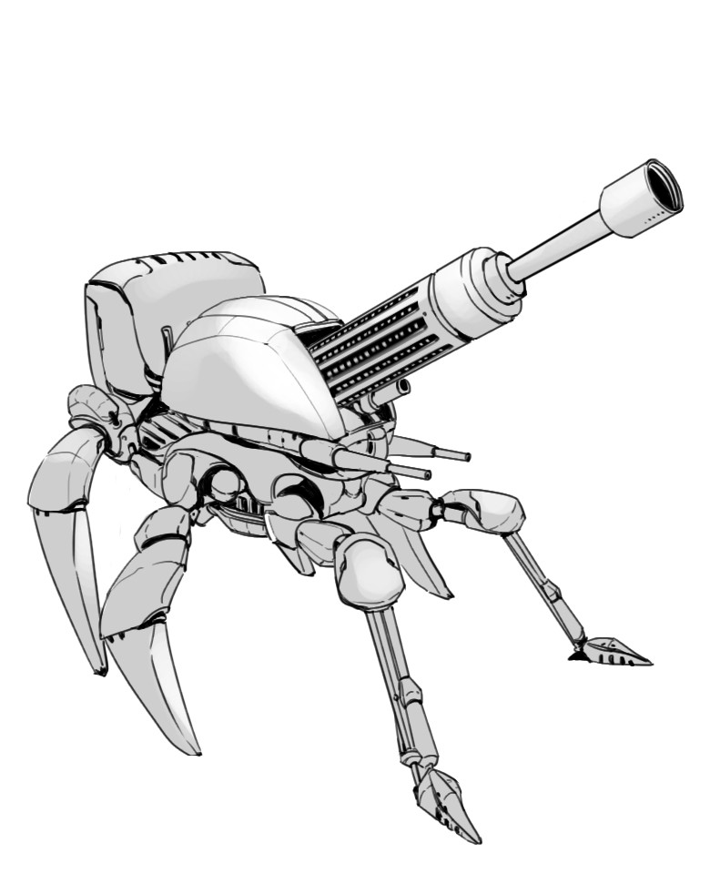780x982 Drawing Robot Weapon For Free Download