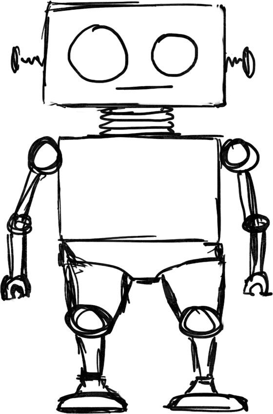 560x849 Robot Drawing Free Download