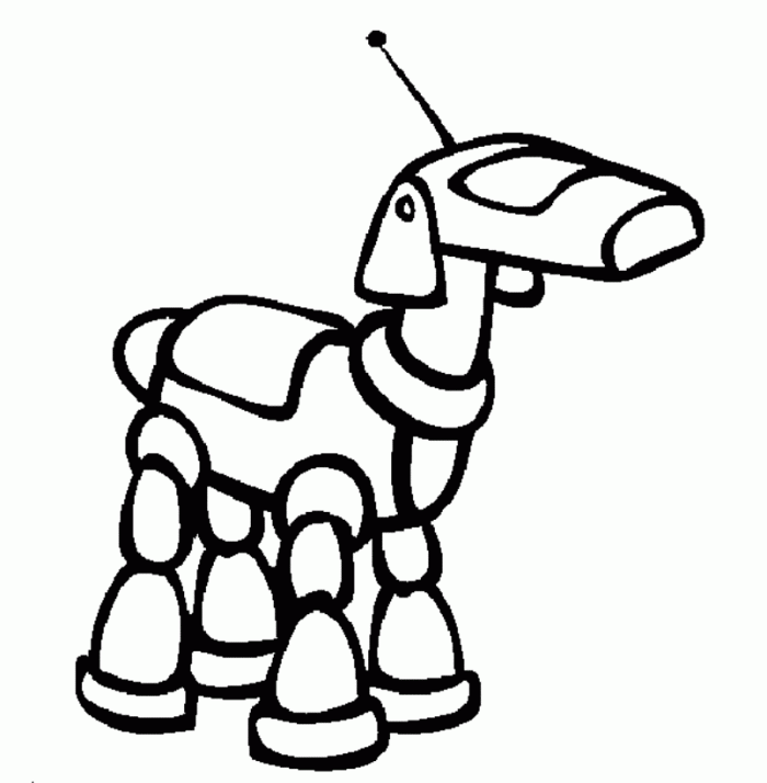 700x714 Robot Drawing Puppy For Free Download