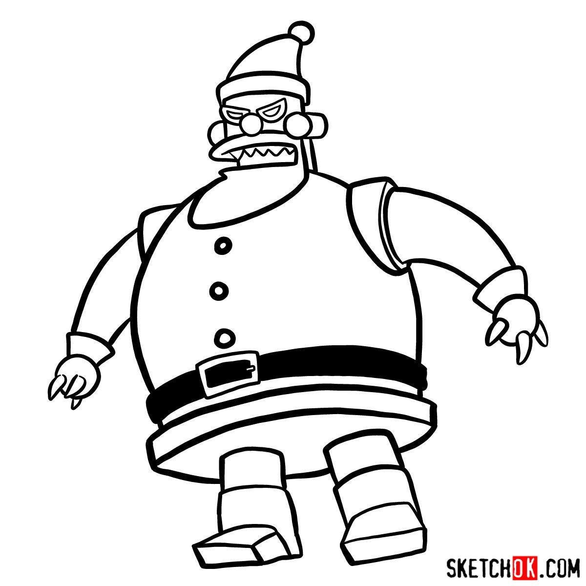 1200x1200 How To Draw Robot Santa Claus