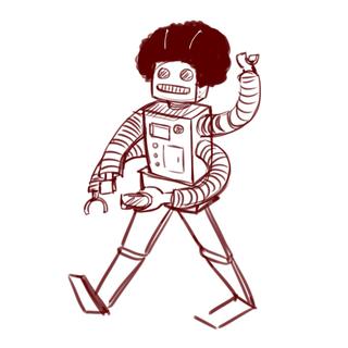 320x320 Robot With A Afro Hes On Soul Train Lol