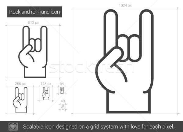 600x432 Rock And Roll Hand Line Icon Vector Illustration Andrei