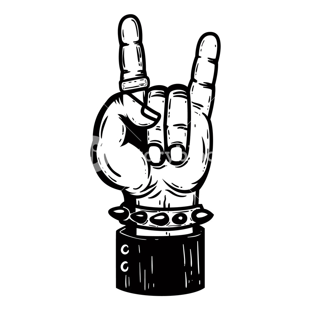 Rock And Roll Hand Drawing | Free download on ClipArtMag
