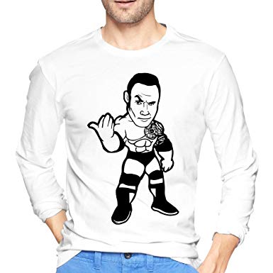 385x385 Mens The Rock Johnson Cartoon Drawing Long Slev Tee Tshirt Small