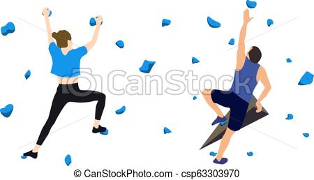 450x258 Climbers On A Climbing Wall A Man And A Woman Climbers On A Wall