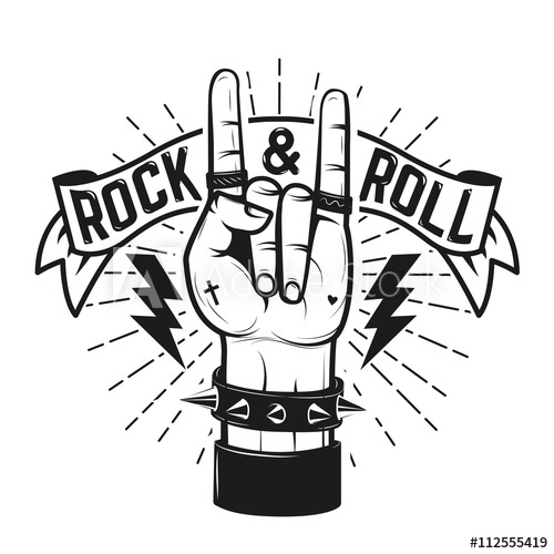 500x500 Rock And Roll Sign Human Hand With Heavy Metal Sign Rock And R