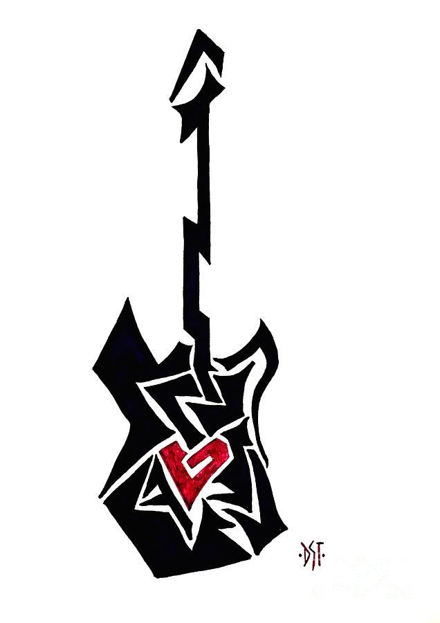 636x900 Heart Of Rock N' Roll Drawing