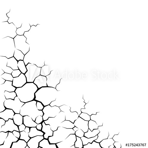 500x500 earth cracks or stone on white background and cracked concrete