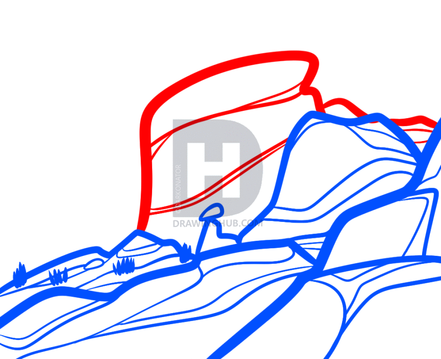 884x720 How To Draw A Plateau, Step