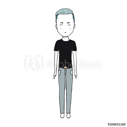 500x500 Young Guy In Black T Shirt Hipster Color Element Texture Men