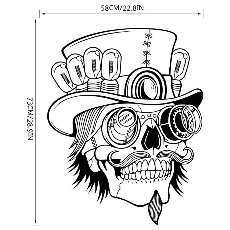 800x800 Skull Wall Sticker Skull Punk Rock Creative Personality Removable