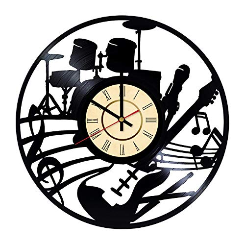 500x500 Rock Band Vinyl Clock Gift For Electric Guitar Fans