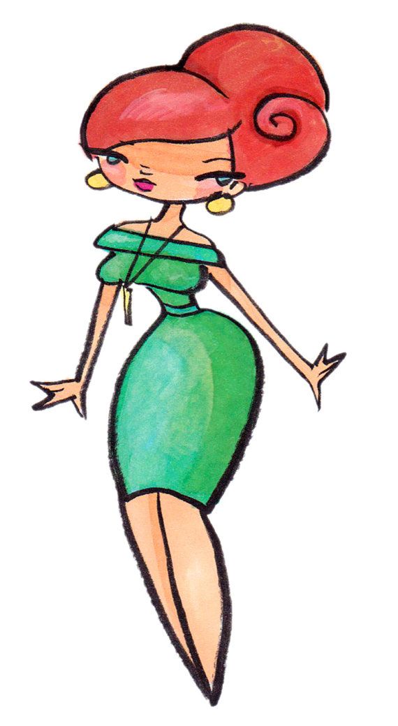 570x1040 Draw Something Retro Girls, Pin Up, Mad Men