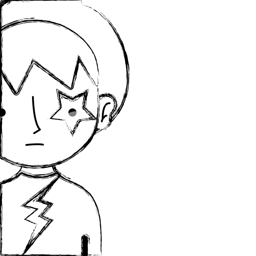 1000x1000 Figure Boy Rocker With Star Tatto In The Eye Vector Illustration