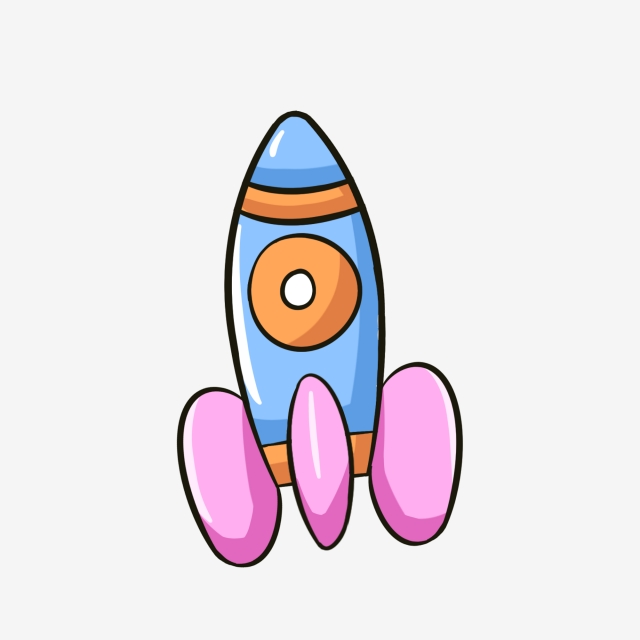 640x640 hand painted cartoon spacecraft childrens drawing, rocket, space