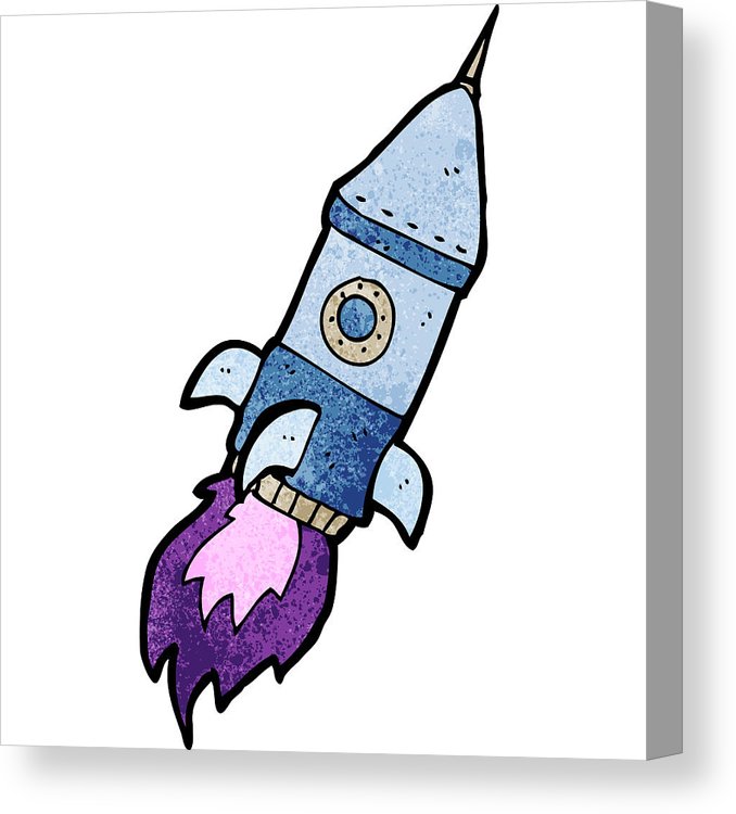 678x750 Cartoon Space Rocket Canvas Print Canvas Art
