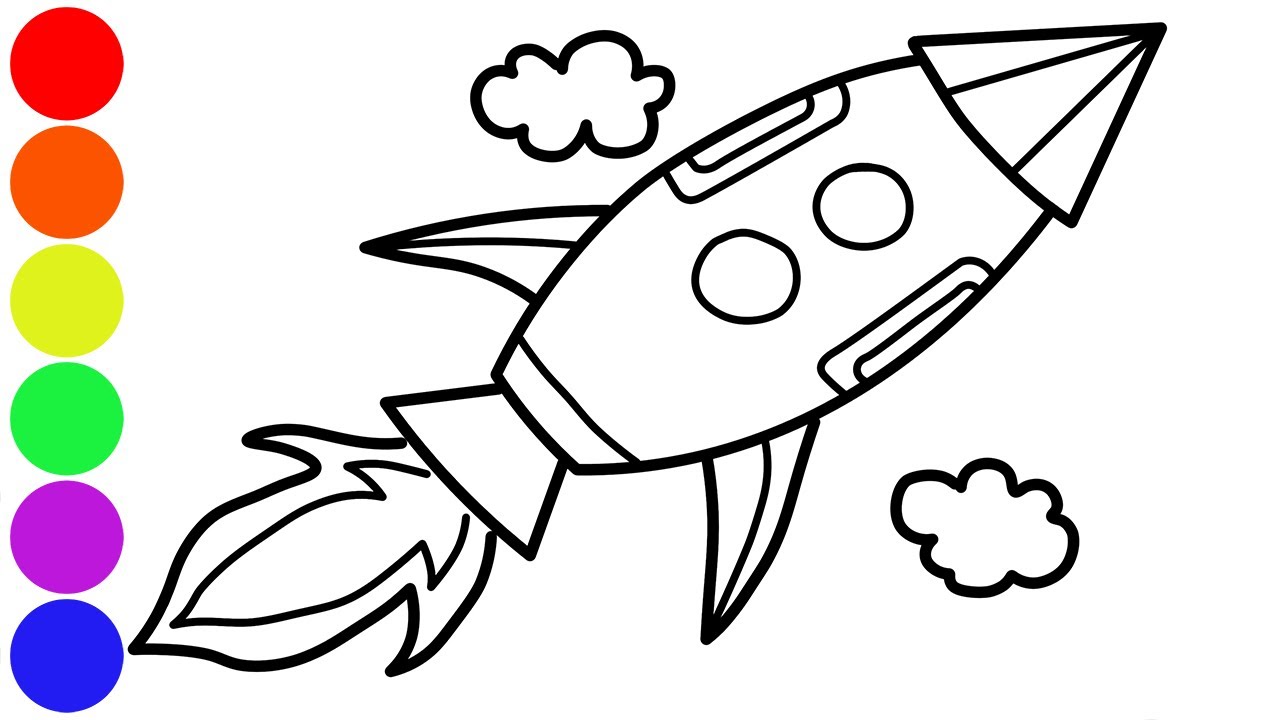 1280x720 How To Draw For Kids Rocket Coloring