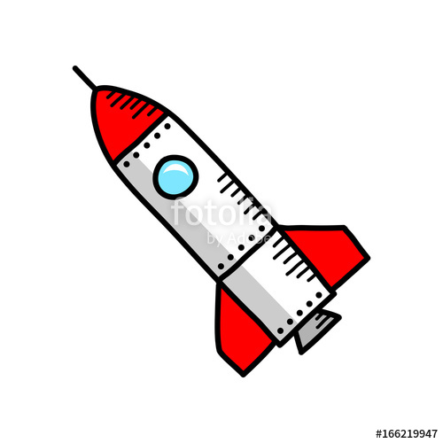500x500 Rocket Drawing On White Background Stock Image And Royalty Free
