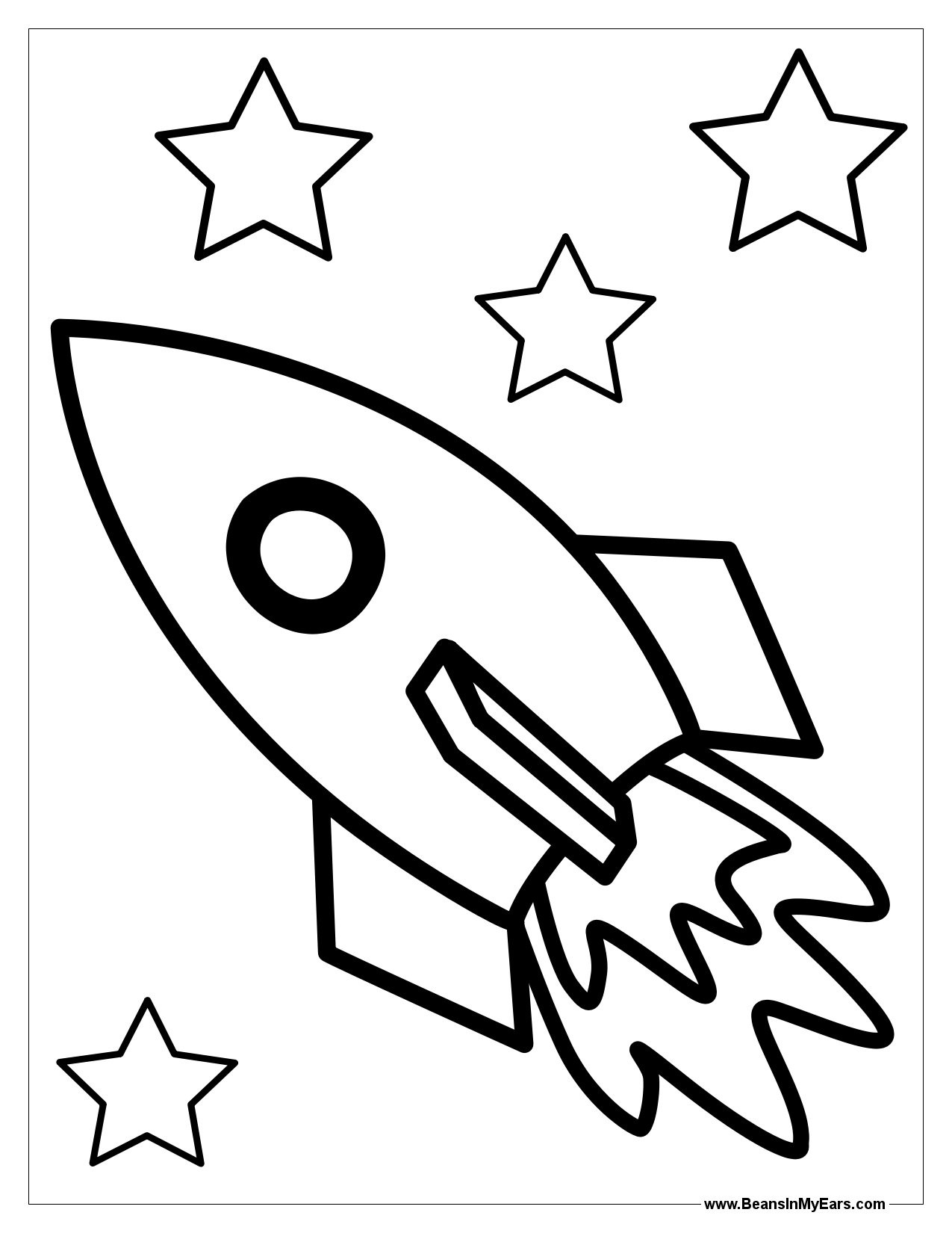 1275x1650 Rocket Ship Coloring