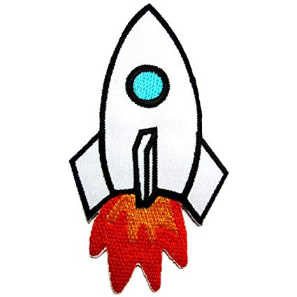 425x425 Iron On Patches Rocket For Kids