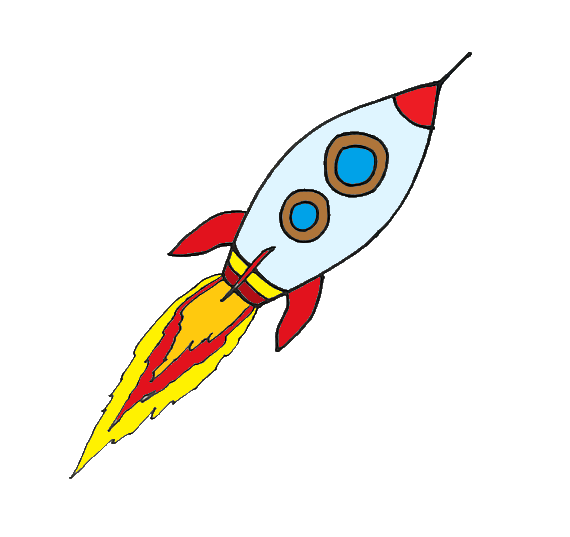 570x537 How To Draw A Rocket Ship Step