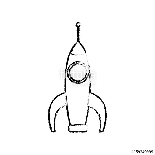 500x500 Space Ship Rocket Transport Cartoon Sketch Vector Illustration