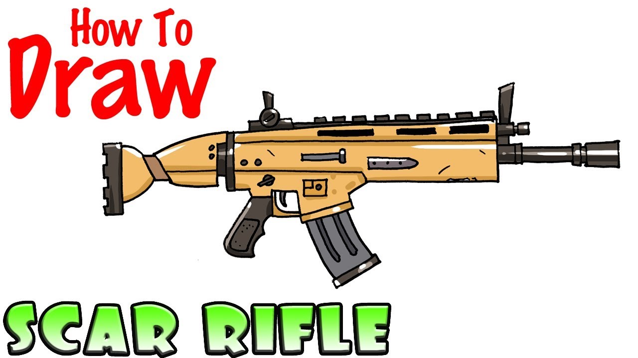 1280x720 How To Draw The Scar Rifle Fortnite