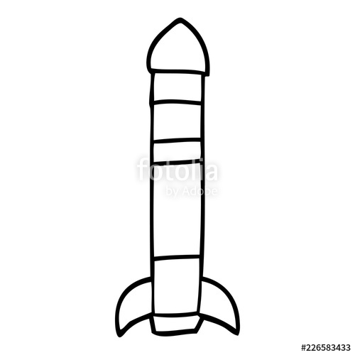 500x500 Line Drawing Cartoon Tall Rocket Stock Image And Royalty Free
