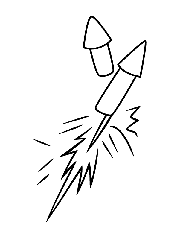 612x792 Fireworks Drawing Rocket For Free Download