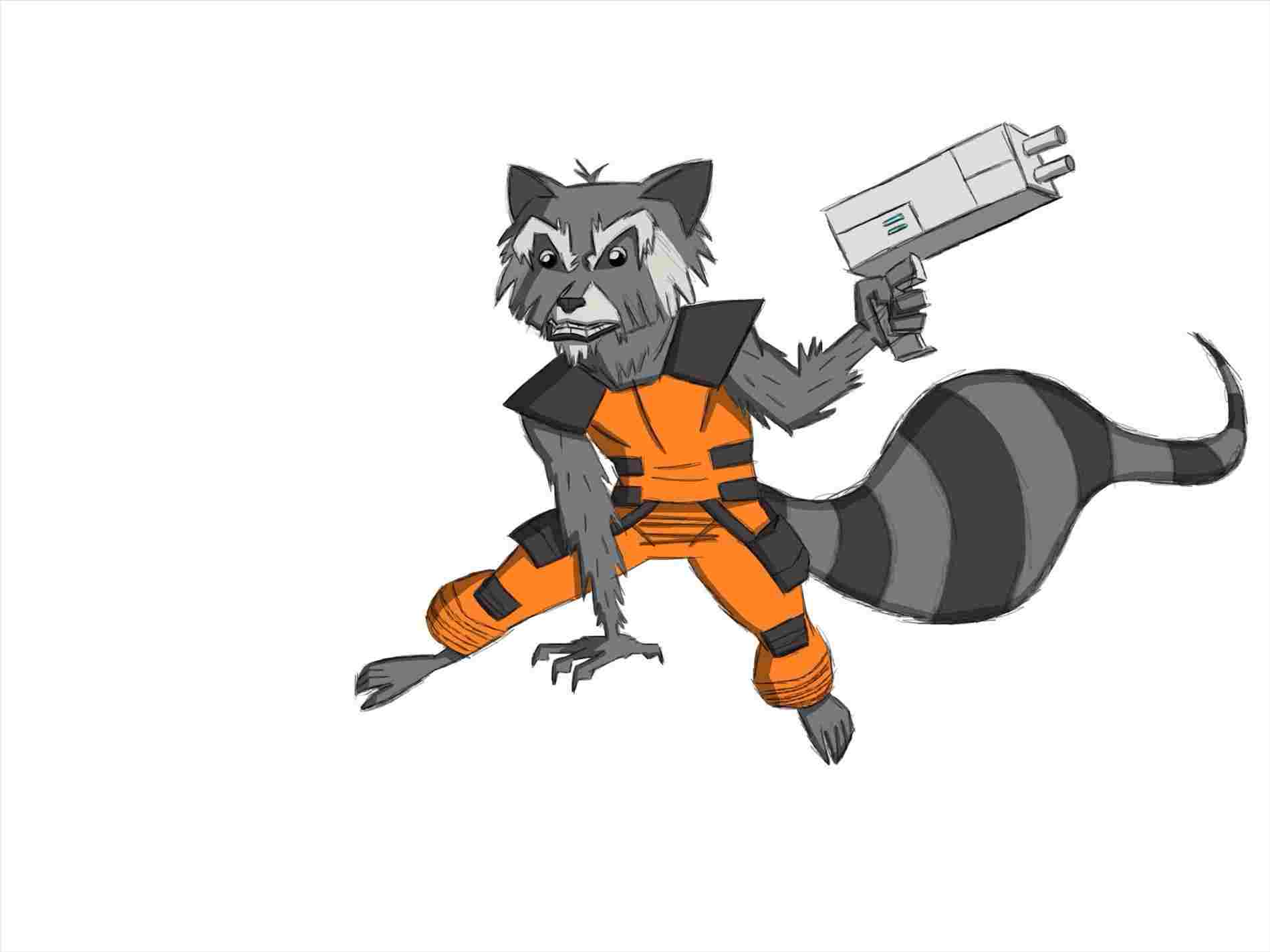 1900x1425 How To Draw Cartoon Rocket Raccoon