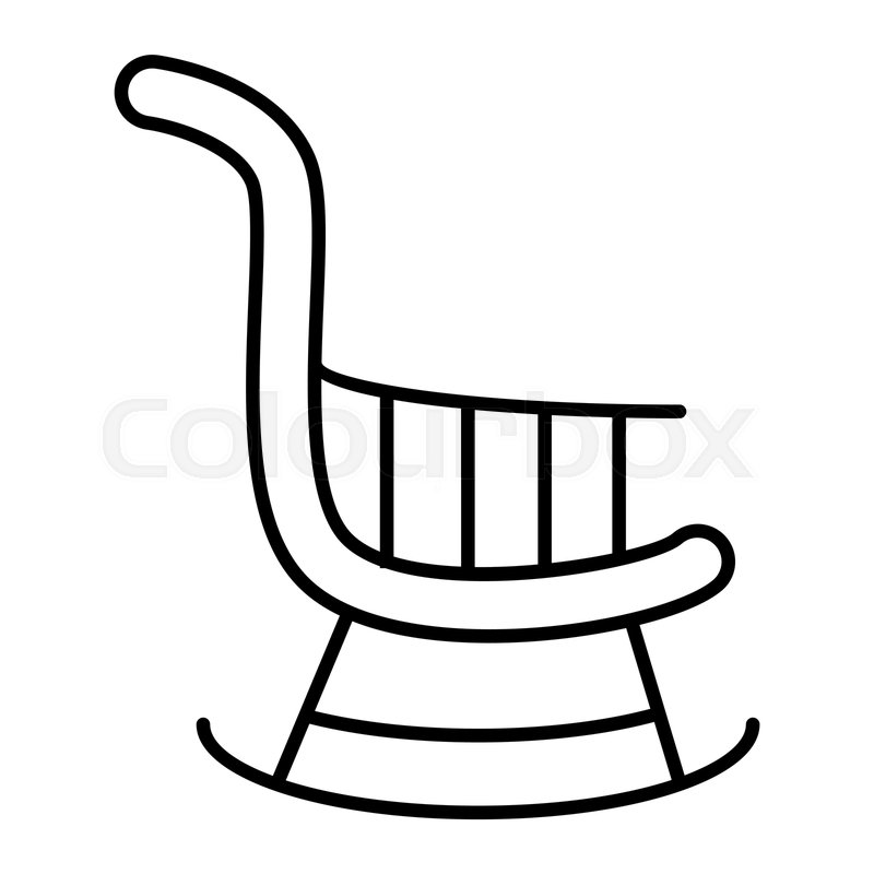 800x800 Rocking Chair Thin Line Icon Stool Stock Vector Colourbox